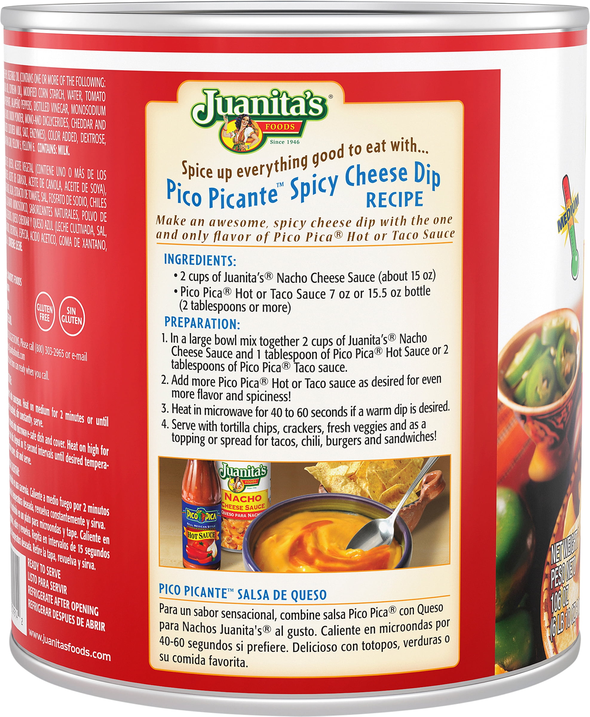 Juanita's Foods Nacho Cheese Sauce, Canned Nacho Cheese, 106 oz