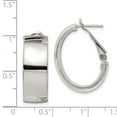 thumbnail image 2 of FB Jewels Sterling Silver Polished Omega Back Hoop Earrings, 2 of 2