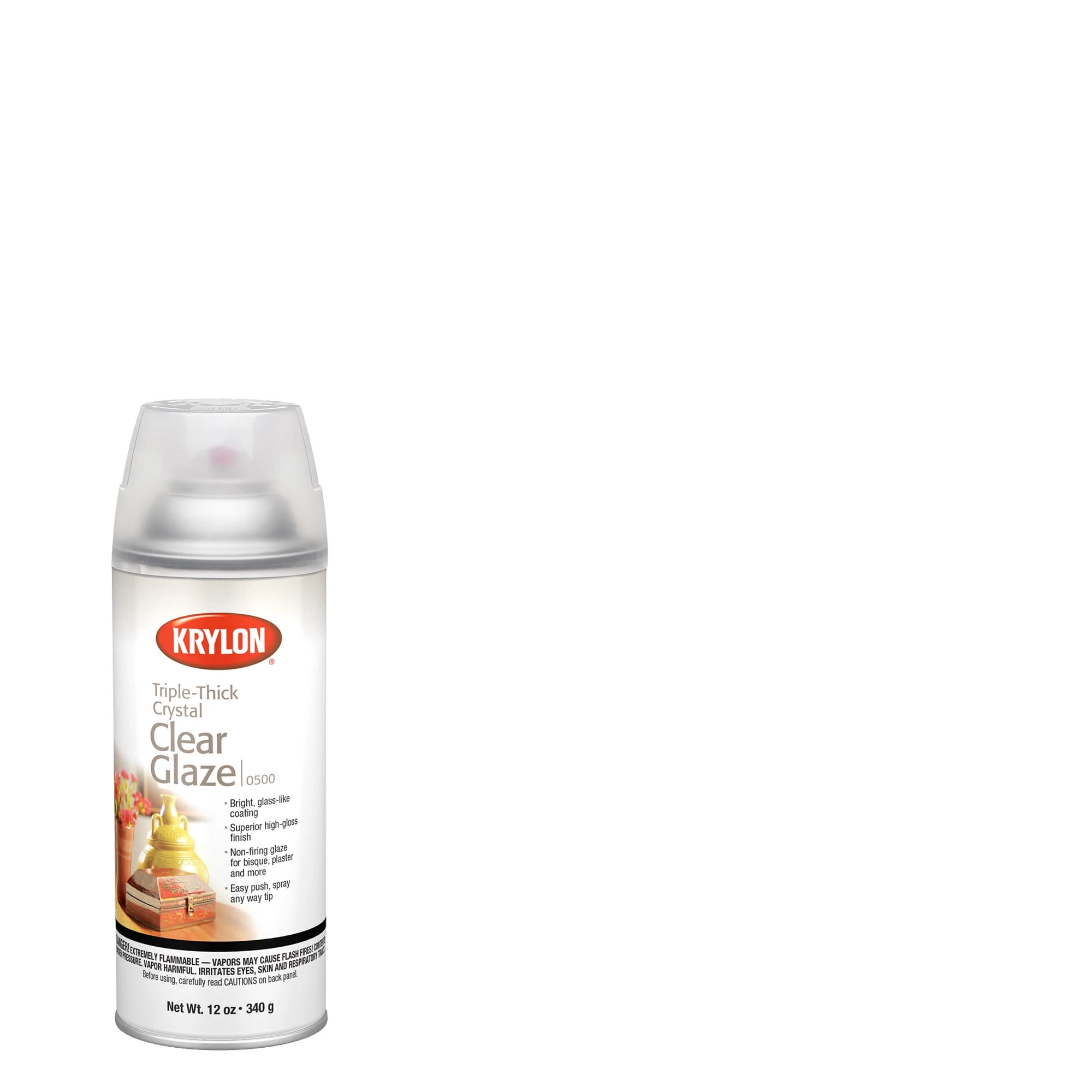 (6 pack) Krylon I00500A07 Triple-Thick Crystal Clear High Gloss Spray Paint, 12 oz, Multi-Surface