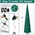 thumbnail image 2 of simeccom Christmas Tree Artificial Xmas Tree, 5 Ft Pop Up Tinsel Trees Collapsible Reusable Slim Tree Easy-Assembly for Home Christmas Decoration Green, 2 of 9