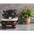 thumbnail image 6 of 10" Heavy Duty Plant Dolly with Wheels, 160lbs Metal Rolling Plant Stand with Casters, Round Wheeled Planter Caddy Roller Base Carry Potted Tree Flower Pot for Indoor Outdoor Garden, 1 Pack, Bronze, 6 of 8