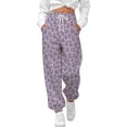 thumbnail image 2 of XIAOCHA Women's Leopard Print Jogger Pants Elastic Ankle Side Pockets Loose Fit Sweatpants, 2 of 4