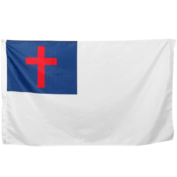 1Pack Cross Flag Multi Color Polyester Yard Flags for Outside 59.1x35.4in
