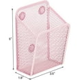 thumbnail image 2 of Magnetic Pen Holder - Single Magnetic Pencil Locker Holder Organizer, Pink Mesh Marker Holder Pen Basket for Whiteboard, Refrigerator and Locker, 2 of 11