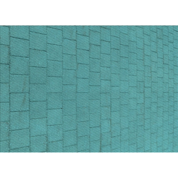 Ahgly Company Indoor Rectangle Patterned Dark Cyan Green Area Rugs, 7' x 10'