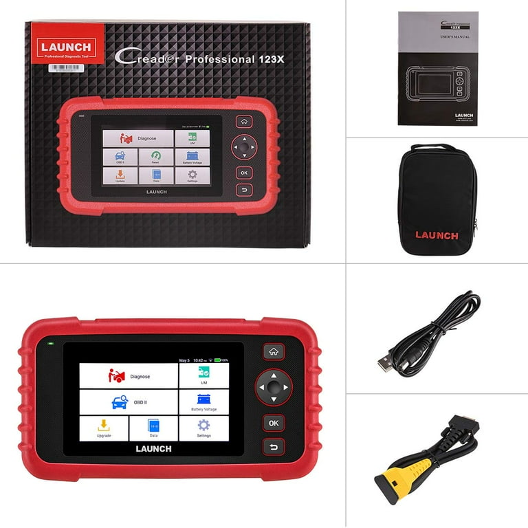 Launch CRP123X Elite OBD2 Scanner Car Diagnostic Code Reader ABS SRS  Transmission SAS Calibration/Throttle Reset/Oil Reset, Battery Test, 