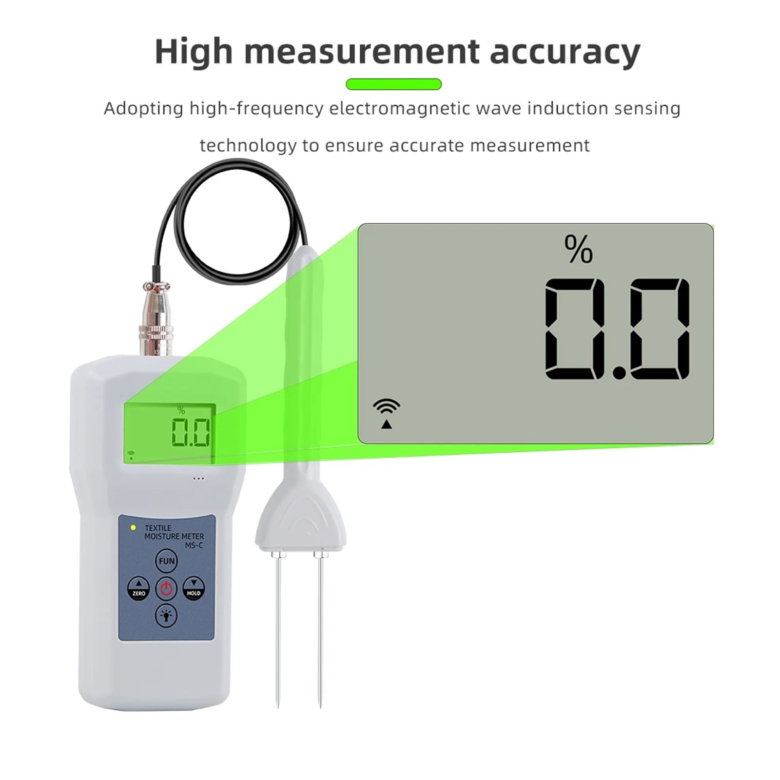Digital Yarn Moisture Meter Wool Silk Woollen Textile Materials Humidity Tester LCD Display Professional Cotton Hygrometer