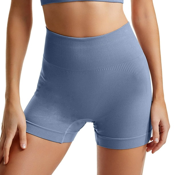 Pantalones cortos de fitness de cintura alta para mujer - Pantalones cortos de yoga y running elásticos en 4 direcciones y opacos - S-L