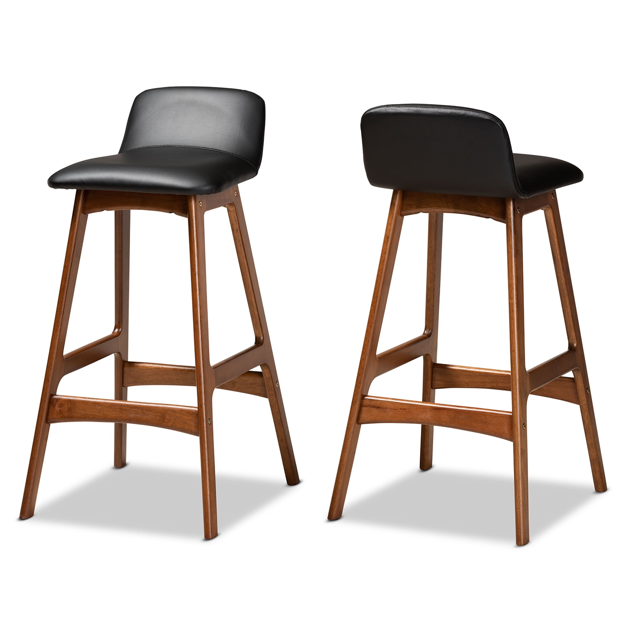 Baxton Studio Darrin Mid-Century Modern Black Faux Leather