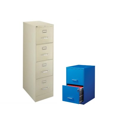 2 Piece Value Pack 4 And 2 Drawer Filing Cabinet In Putty And Blue