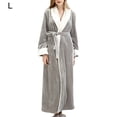thumbnail image 3 of Unisex Long Túnbia Albornoz Salón Invierno Otoño Casual Casual Camisón Campo de dormir Piel deportiva de piel transpirable Elástico Casa de la casa Gris L Eigraketly HA011311-08, 3 of 7