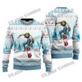 thumbnail image 3 of Suéter navideño feo con estampado 3D de Jiu Jitsu con Jesús te respalda para hombres y mujeres, suéter de punto informal de invierno MY19, 3 of 5