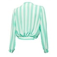 thumbnail image 4 of eVogues Plus Size Stripe Print Cardigan Green, 4 of 5
