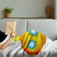 thumbnail image 3 of Yellow Submarine Soft Flannel Fleece Throw Blanket, Sea Theme a Submarine on the White Background Illustration Print, Cozy Plush for Indoor and Outdoor Use, 70" x 90", Orange and Yellow, by Ambesonne, 3 of 5