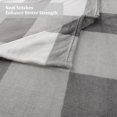 thumbnail image 6 of Unique Bargains Plush Buffalo Reversible Plaid Flannel Fleece Blanket, Throw, Grey White, 6 of 8