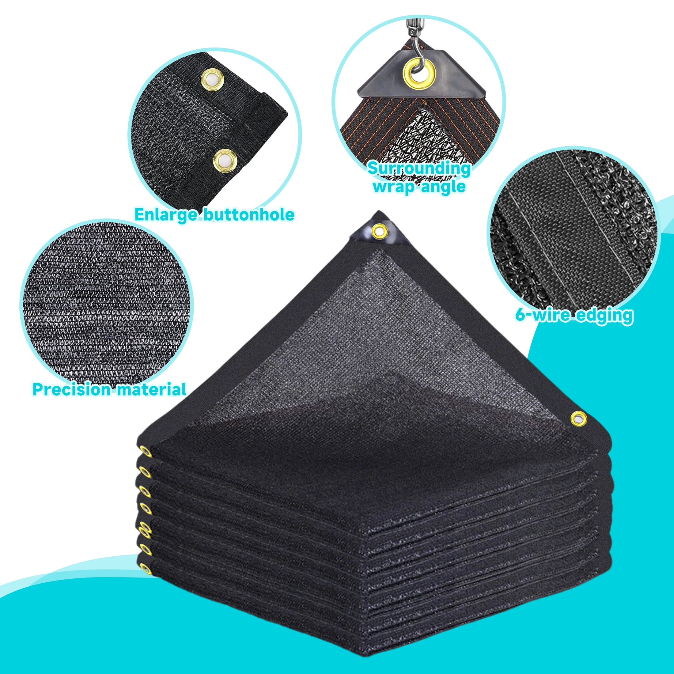 LCGOD Sun Shade Canopy 12x12ft Patio Sun Shade Cloth 85% UV Block HDPE Mesh Tarp with Brass Eyelets