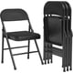 thumbnail image 1 of 4-pack padded folding sillas: portable, stackable, y foldable con soft padded cushion y back, commercial seat con metal frame para oficina, wedding, dining, y outdoor use, negra, 1 of 6