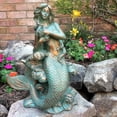 thumbnail image 3 of Homestyles Classic Mermaid Nautical Beach Statue (3-Piece Assortment) in Bronze Patina Finish Featuring the Newly Designed Flat Table Top Bottoms, 3 of 6