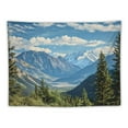 thumbnail image 5 of BCIIG  Mountain Lake Backdrop Polyester Blue Sky White Clouds Pine Trees Forest Nature Landscape Background Photography for Outdoor Hiking Camping Travel Portraits Photo Booth Props 60x50inch, 5 of 6