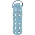thumbnail image 2 of Botella de agua Lifefactory Glass de 650 ml con tapa abatible de mezclilla, 2 of 6