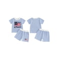 thumbnail image 2 of AceBaby 4th of July Outfits for Toddler Boys,0-3Y,95% Cotton 250th Anniversary 2Pcs Shorts Set, 2 of 9