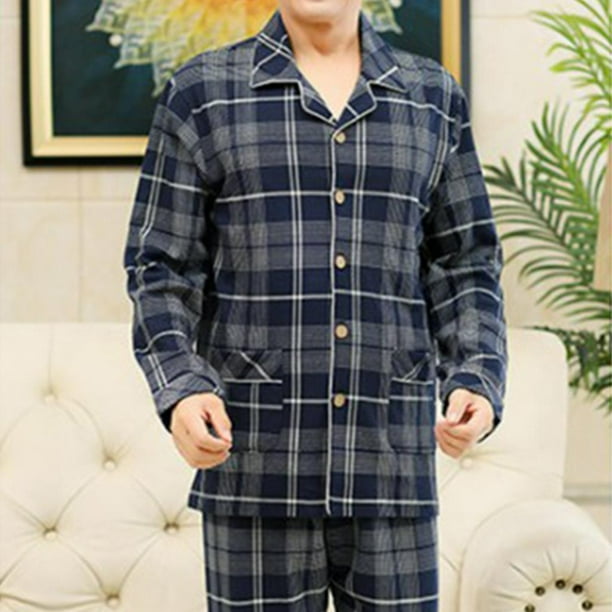 Camisas Pijama Para Hombre Con Botones Piezas S De De Manga Con