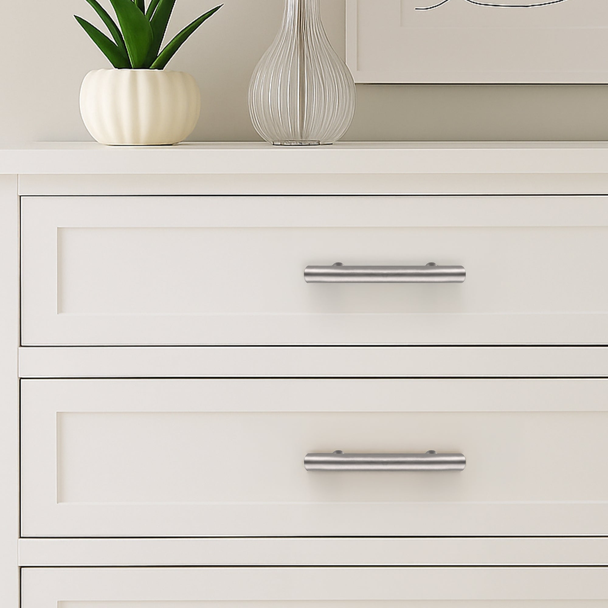 Stainless Steel Cabinet Handle Pull – 5 Inch, Modern T-Bar Design, Brushed Finish, 3 Inch Hole Center