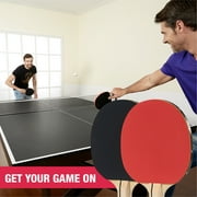 Ping Pong Paddle Set with Travel Bag, 2 Player Table Tennis Rackets and 4 Balls by MD Sports