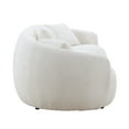thumbnail image 5 of 93.6" Cloud Couch, Boucle Curved Sofa with 24.4" Deep Seat and 3 Toss Pillows, 4 Seat Deep Couch for Living Room, White, Truck Delivery In 2-3 Weeks, 5 of 9