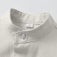 thumbnail image 4 of NIEWTR Boys Long Sleeve Dress Shirt Solid Button Down Uniform Shirts for School Vacation Holidays（Khaki,11-12 Years), 4 of 9