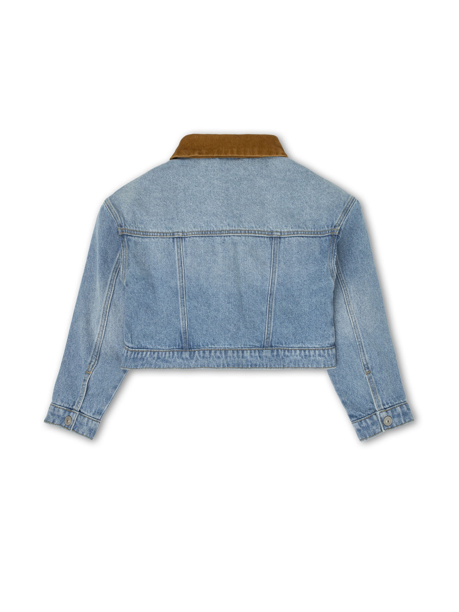 Weekend Academy Girls Denim Workwear Jacket with Corduroy Collar, Sizes 4-18