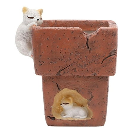 Succulent Pots with Drainage & Plug Resin Flower Pot Creative Cute Animal Pot Cat