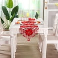 thumbnail image 4 of Luoshdecor Christmas Embroidered Table Runner,Cutwork Red Gold Poinsettia Flowers Table Runners, for Valentine's Day Christmas Wedding Holiday Dining Table Decor 14.9x69 in, 4 of 7