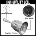 thumbnail image 3 of 1pcs，Solid Hand Bell, Extra Loud, Vintage, for Wedding, Teacher, Pet Training Service, Meditation.,silver, 3 of 7