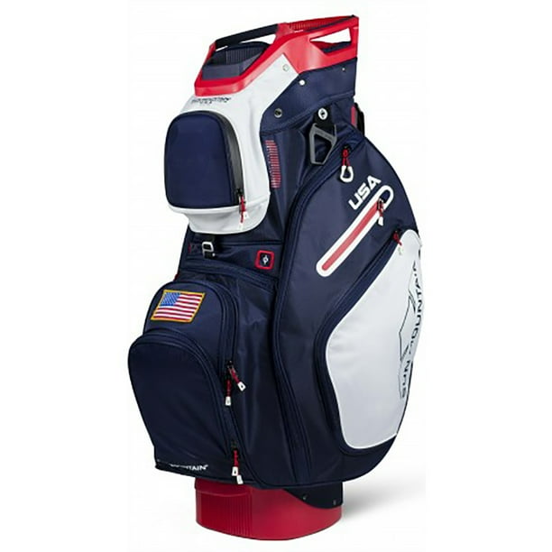 NEW 2018 Sun Mountain C130 USA Flag Red/White/Blue 14Way Cart Golf Bag