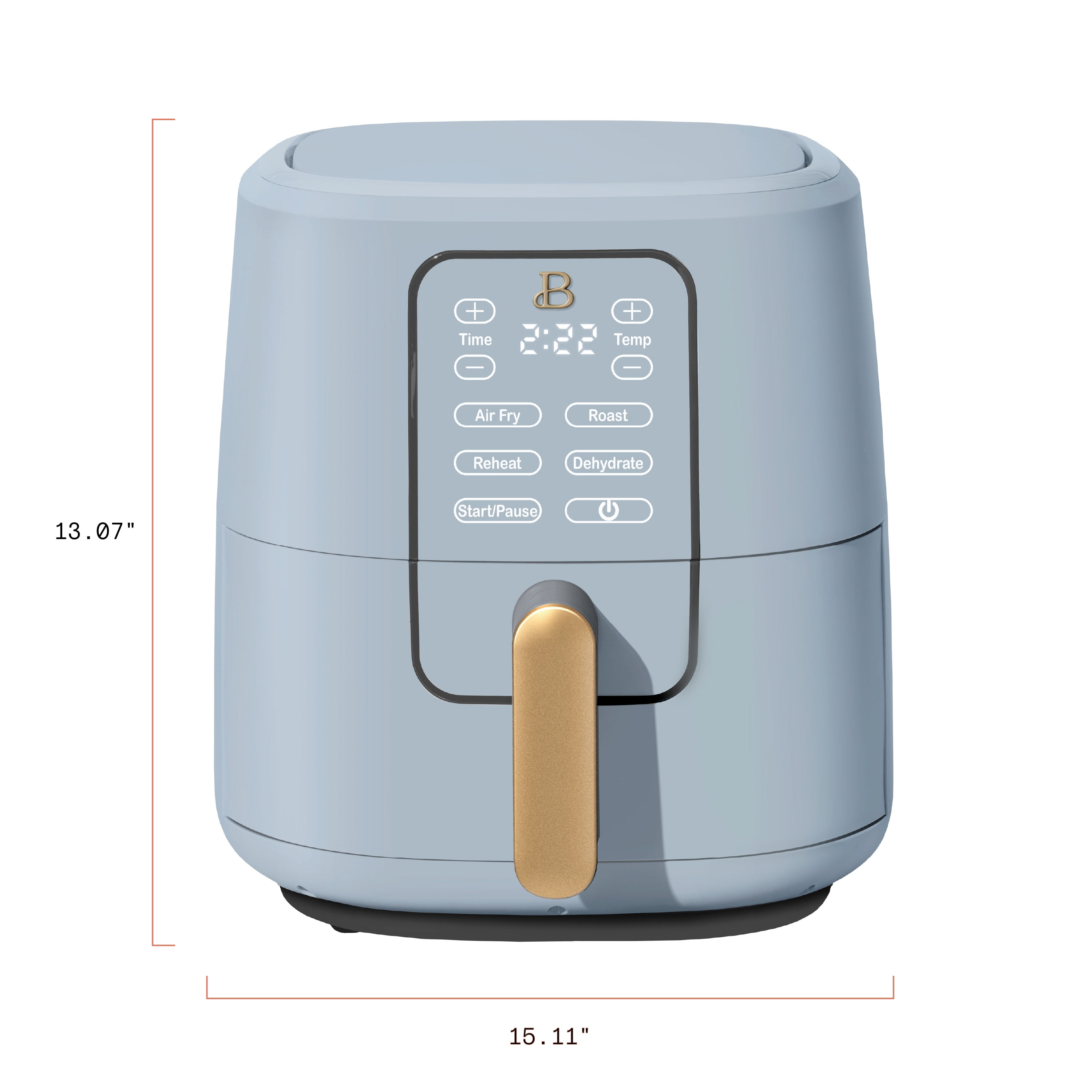 Beautiful 6 Qt Air Fryer with TurboCrisp Technology and Touch-Activated Display, Cornflower Blue by Drew Barrymore