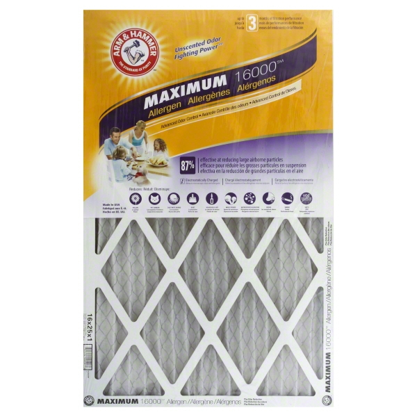Arm & Hammer Max Allergen & Odor 16x25x1 Air Filter
