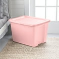 thumbnail image 6 of Sterilite Large Storage Bin, 18 Gallon Plastic Storage Container with Snap-On Lid, Pink, 6 of 11