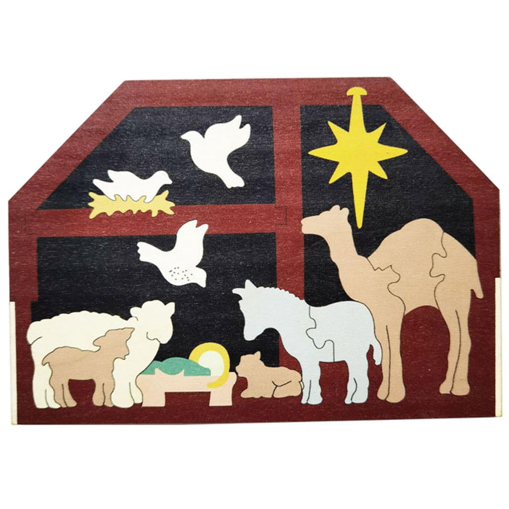 Wood Nativity Puzzle Handmade Toy Jigsaw Gift Unique Statue Decoration ...