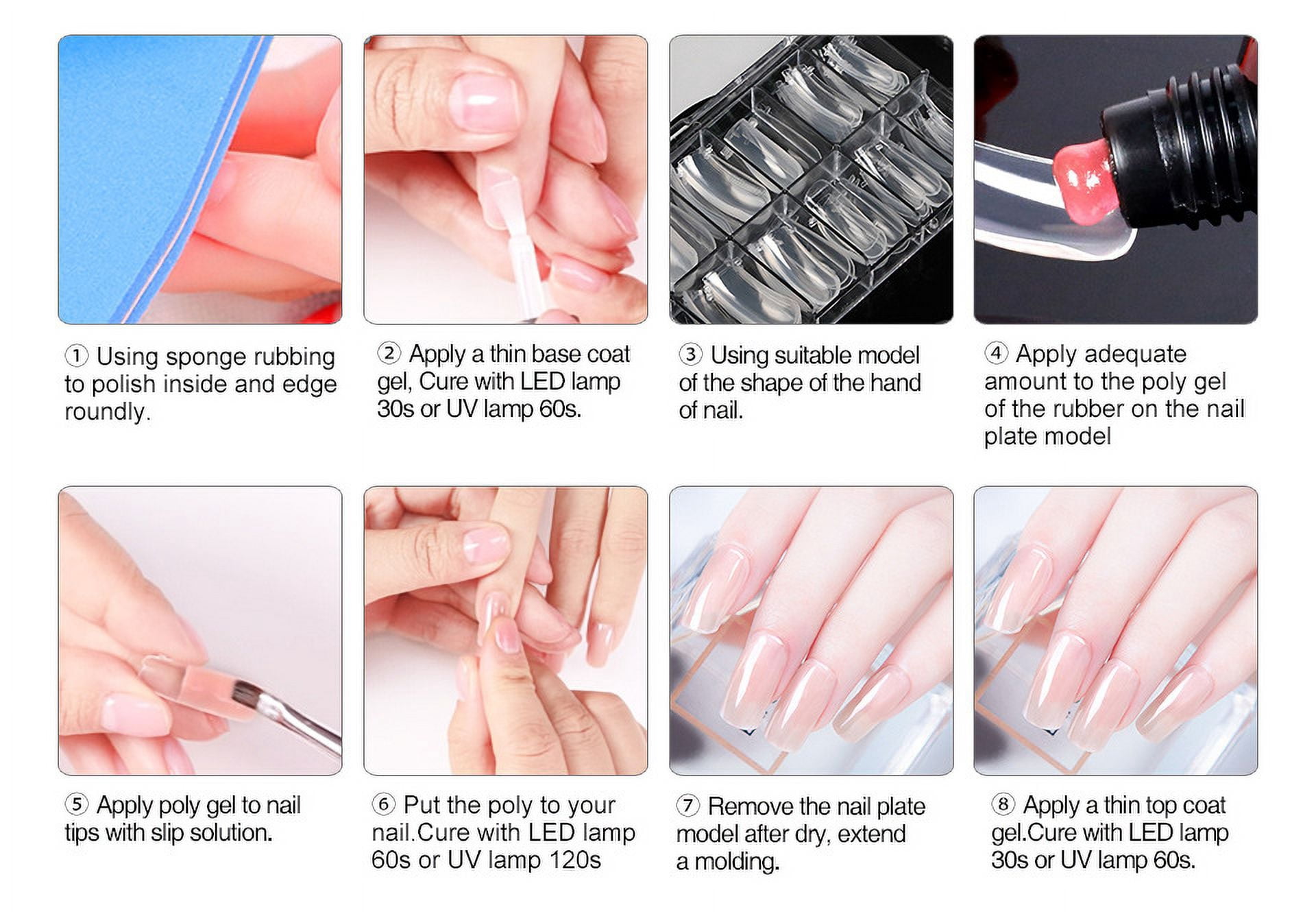 Poly Nail Gel Kit Temperature Color Changing Extension Builder Gel Nail Enhancement Nail Thickening Solution for Beginner Starter Specialist Professional Nail Art Manicure DIY Salon