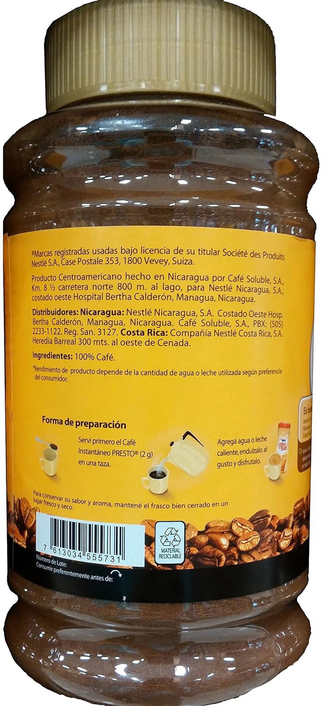 Cafe Presto Instantaneo - Instant Coffee from Nicaragua (400g)