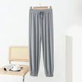 thumbnail image 5 of Lenpel Pajama Pants for Women Soft Casual Elastic Waist Drawstring Tapered Leg Lounge Pants Sleepwear Pj Bottoms(Gray,X-Large), 5 of 5