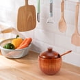 thumbnail image 2 of Dsseng 2Pcs Spice Jar Seasoning Can Sugar Bowl with Lid Spoon Wood Spice Storage Box Sugar Pot Salt Jars Kitchen Storage Container Condiment Jars, 2 of 8