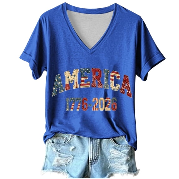 Women's 250 Anniversary Usa Shirt 250 Anniversary Usa Flag Vintage 250 Years American 1776-2026 250th Birthday Usa T-Shirt Crew Neck Casual Stylish America Pullover Streetwear