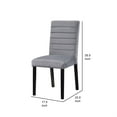 thumbnail image 5 of Andy 18 Inch Side Dining Chairs Set of 2- Channel Tufted Gray Velvet- Black Wood, 5 of 6