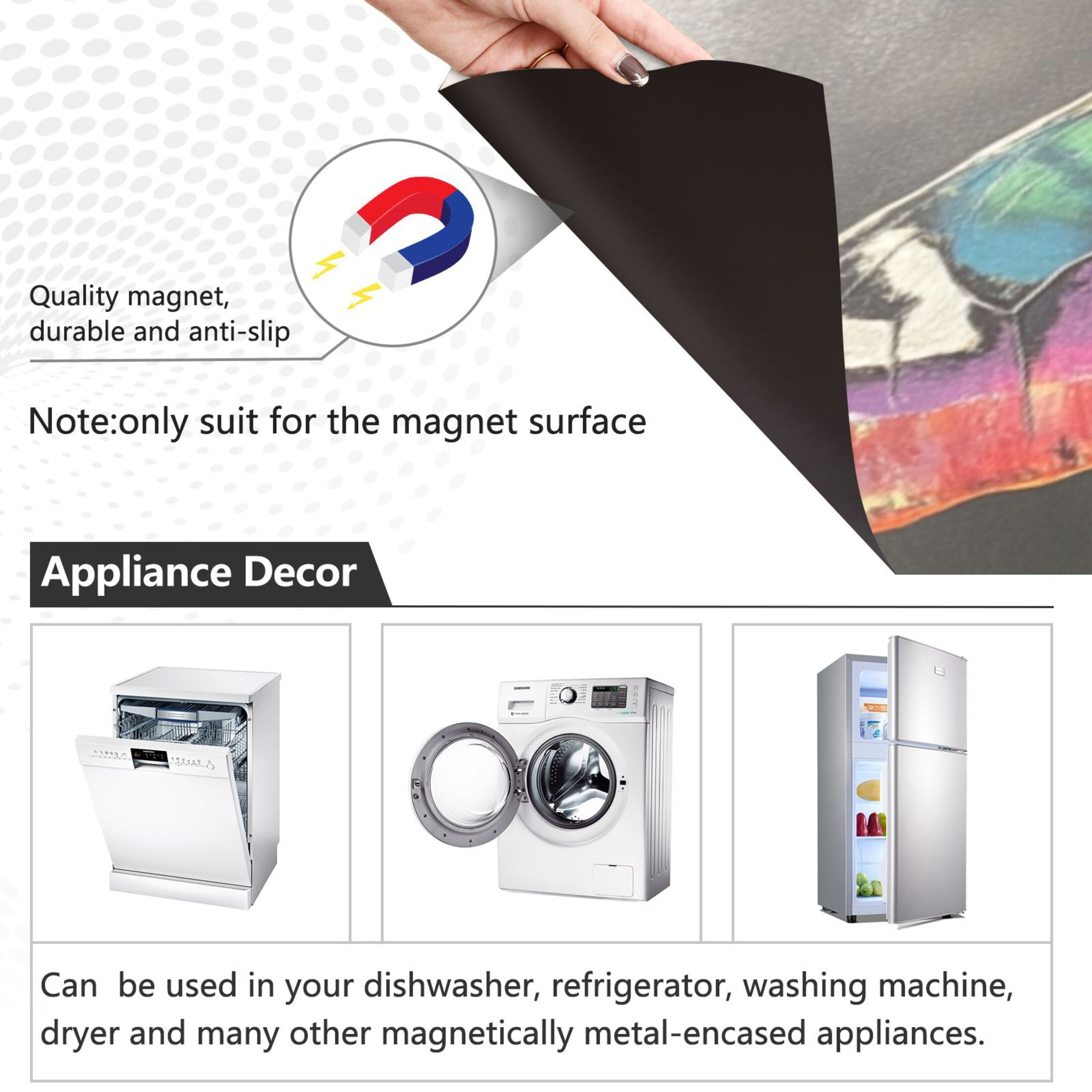 Dishwasher Magnetic Sticker 23x26 Inch Refrigerator Magnetic Sticker Washing Machine Magnetic Sticker Kitchen Panel Magnetic Sticker Home Decor Big Butterfly Picture