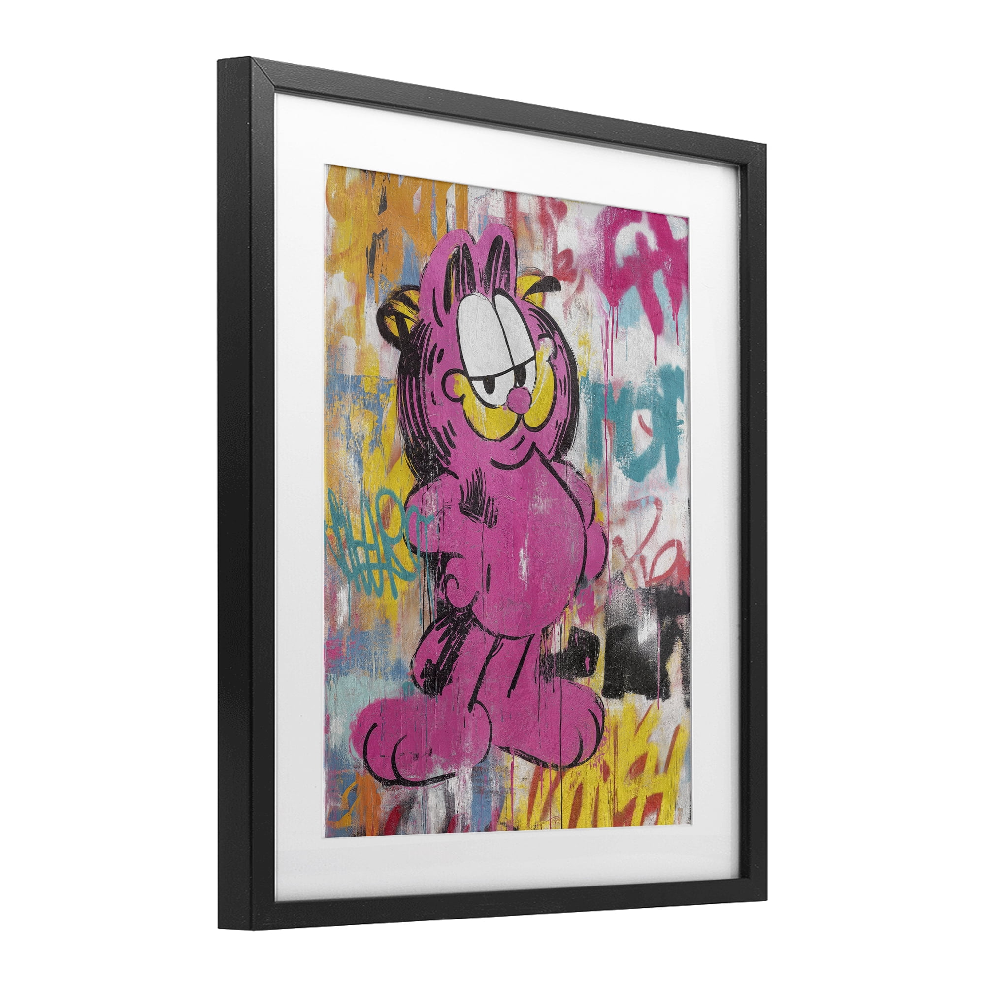 Stupell Industries Lazy Cat In City Modern Urban Black Framed Print Under Glass, design by Svetlana Aleynikova