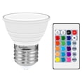 thumbnail image 2 of Bombilla LED RGB, Bombilla que cambia color, Base de tornillo regulable E27, Bombilla de lámpara de inundación de lámpara de humor - 15 opciones de color - - Lente Lente Crema Blanco Cálido Colco Bombilla de luz RGB, 2 of 8