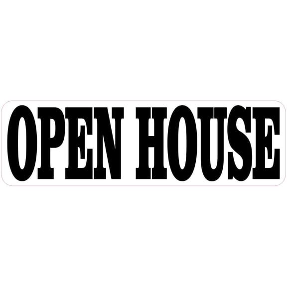10in x 3in Open House Sticker