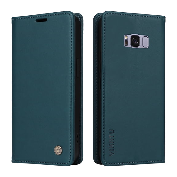 Wallet Case for Samsung Galaxy S8 Plus, Kickstand and 2 Card Slots, Shockproof and Scratch Resistant, Blue